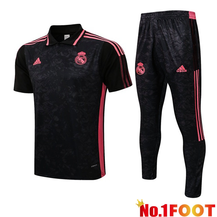 Real Madrid Polo Shirt + Pants Black 2021/2022