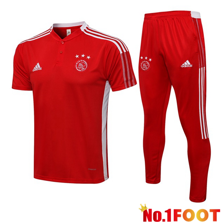 AFC Ajax Polo Shirt + Pants Red 2021/2022