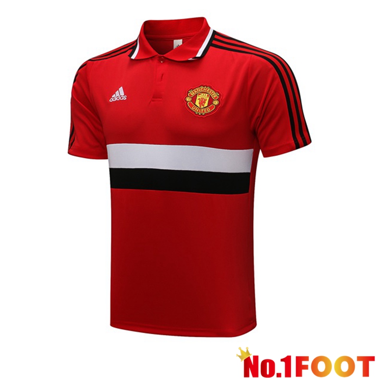 Manchester United Polo Shirt Red White 2021/2022