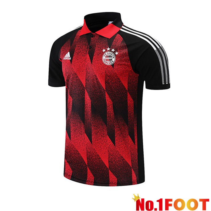 Bayern Munich Polo Shirt Red Black 2021/2022