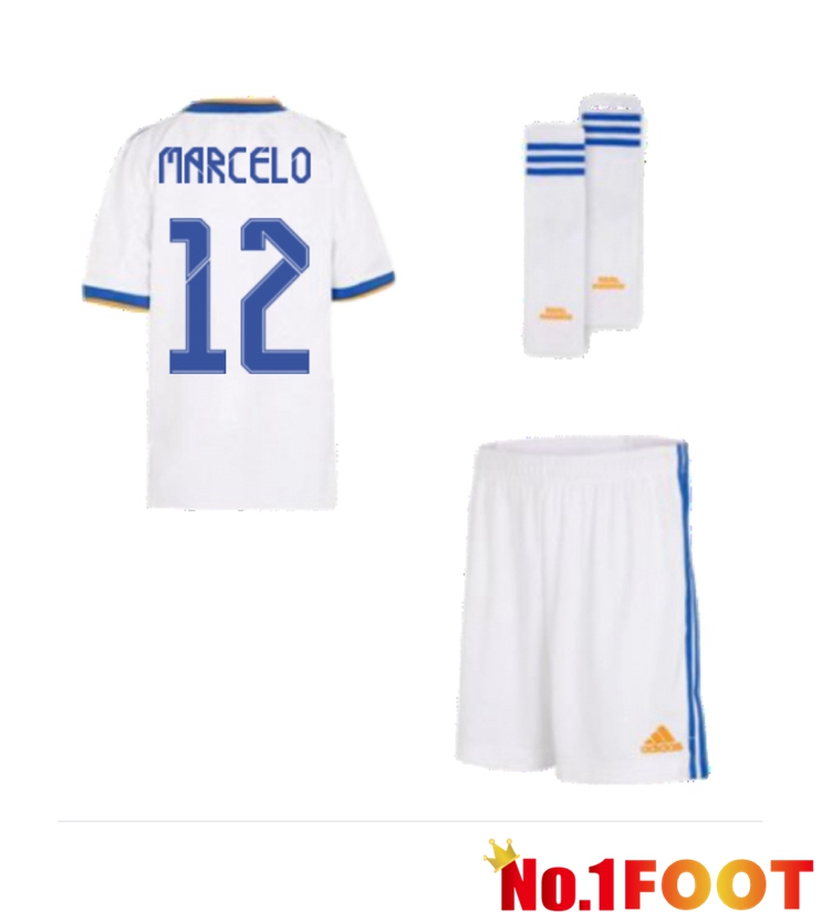 Real Madrid (MARCELO 12) Kids Home Jersey White 2021/2022