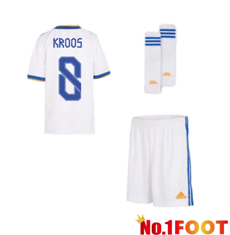 Real Madrid (KROOS 8) Kids Home Jersey White 2021/2022