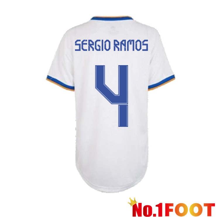 Real Madrid (SERGIO RAMOS 4) Womens Home Jersey White 2021/2022