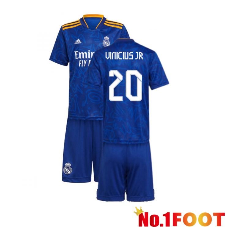 Real Madrid (VINI JR 20) Kids Away Jersey Blue 2021/2022