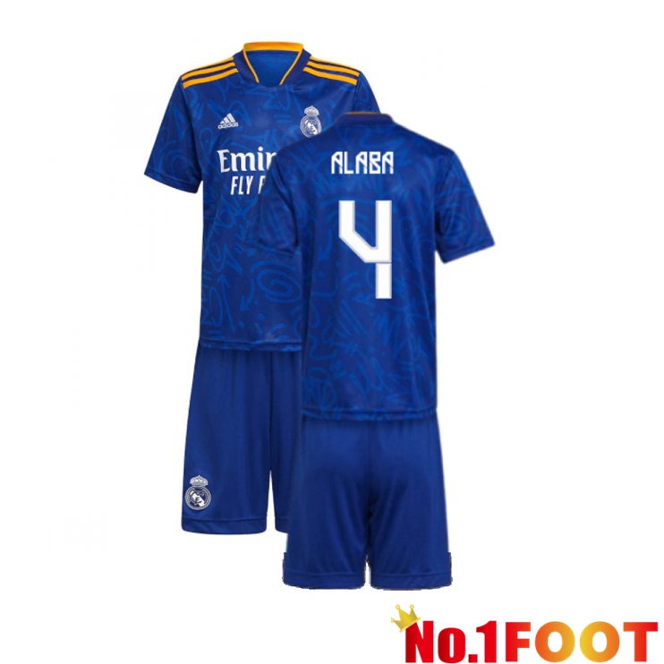 Real Madrid (SERGIO RAMOS 4) Kids Away Jersey Blue 2021/2022