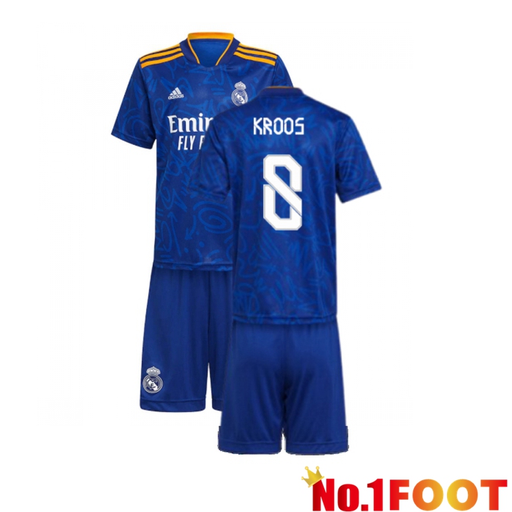 Real Madrid (KROOS 8) Kids Away Jersey Blue 2021/2022