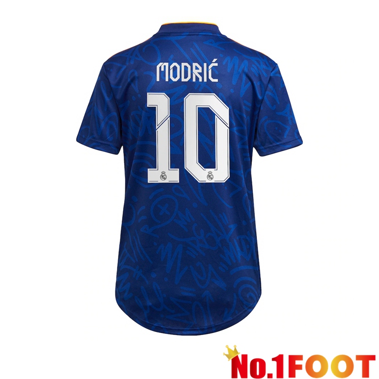 Real Madrid (MODRIC 10) Womens Away Jersey Blue 2021/2022