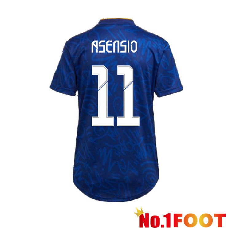 Real Madrid (ASENSIO 11) Womens Away Jersey Blue 2021/2022