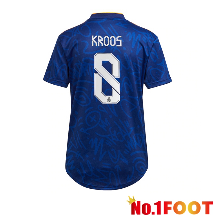 Real Madrid (KROOS 8) Womens Away Jersey Blue 2021/2022