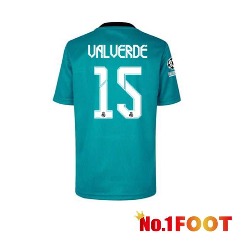 Real Madrid (VALVERDE 15) Third Jersey Blue Green 2021/2022