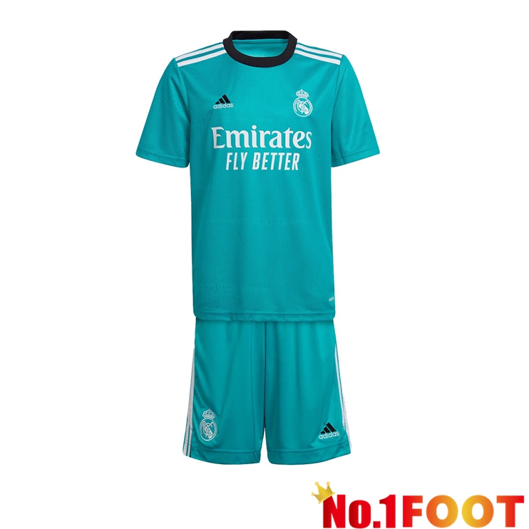 Real Madrid Kids Third Jersey Blue Green 2021/2022