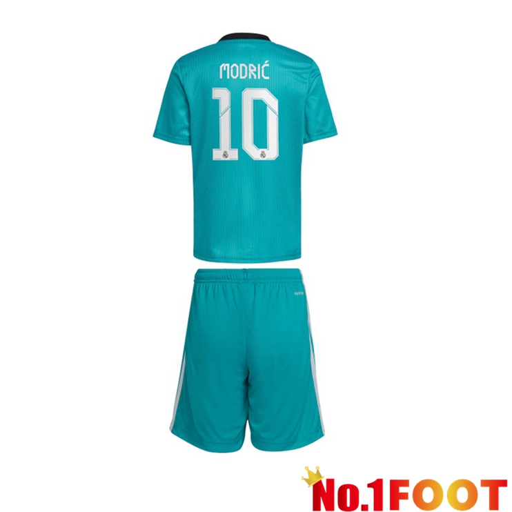 Real Madrid (MODRIC 10) Kids Third Jersey Blue Green 2021/2022