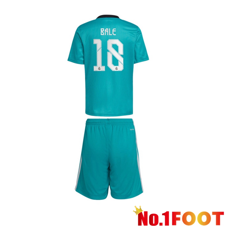 Real Madrid (GARETH BALE 18) Kids Third Jersey Blue Green 2021/2022