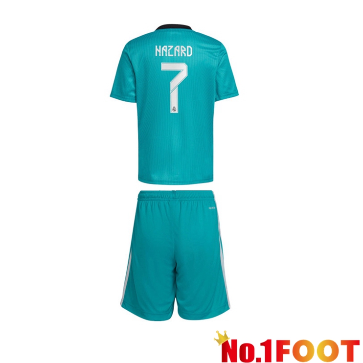 Real Madrid (HAZARD 7) Kids Third Jersey Blue Green 2021/2022