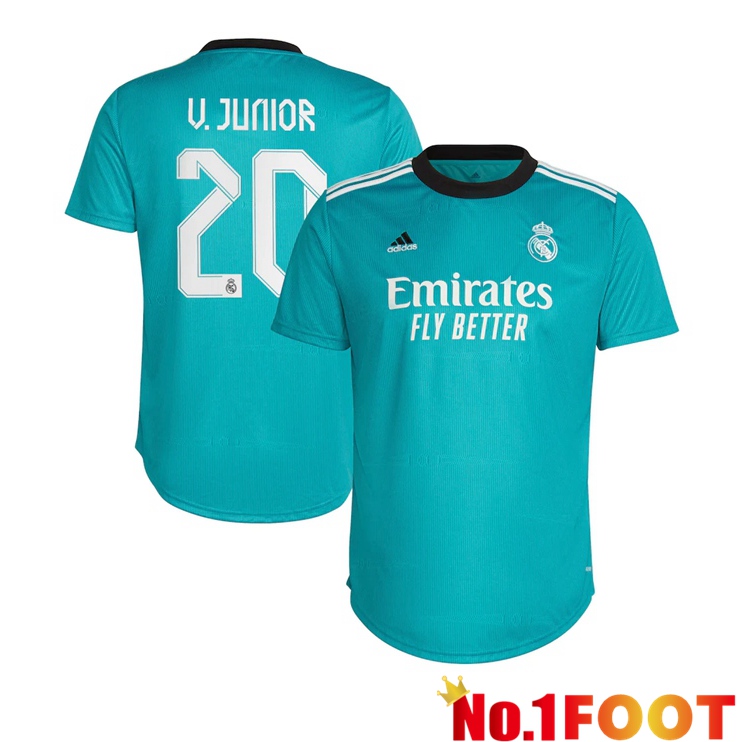 Real Madrid (VINI JR 20) Womens Third Jersey Blue Green 2021/2022