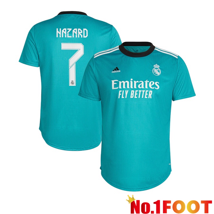 Real Madrid (HAZARD 7) Womens Third Jersey Blue Green 2021/2022