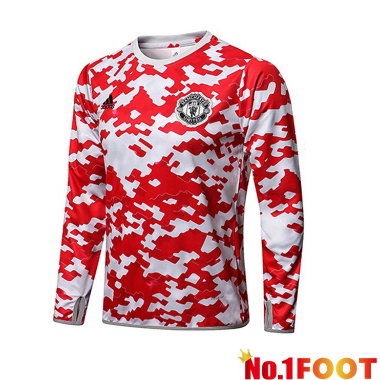 Manchester United Training Sweatshirt Red White 2021/2022