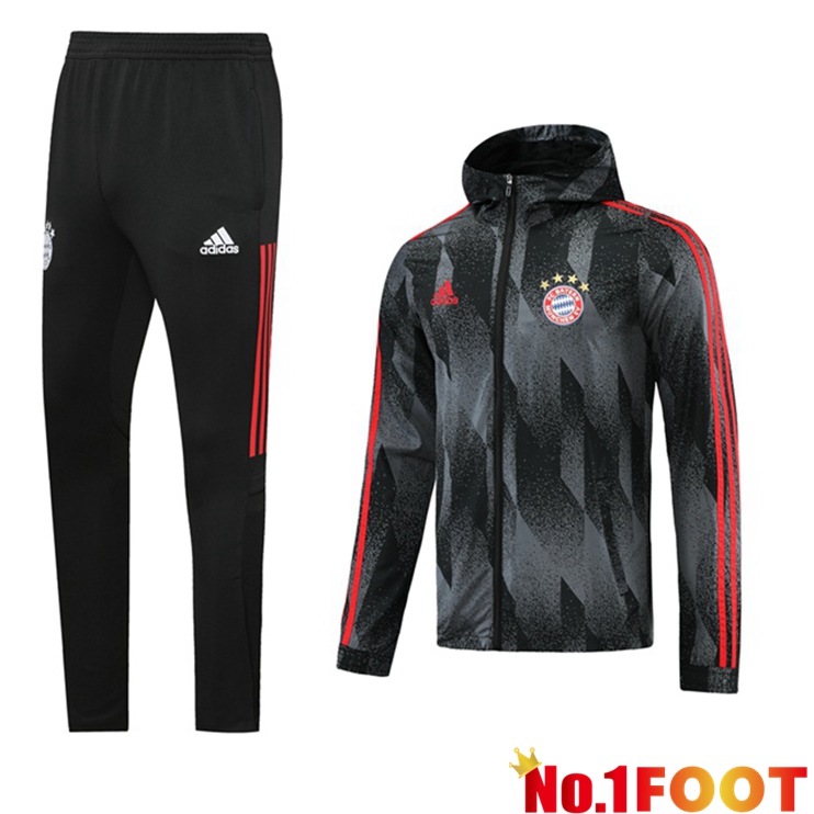 Bayern Munich Training Tracksuit Windbreaker Black Grey 2021/2022