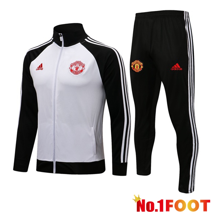 Manchester United Training Tracksuit White Black 2021/2022