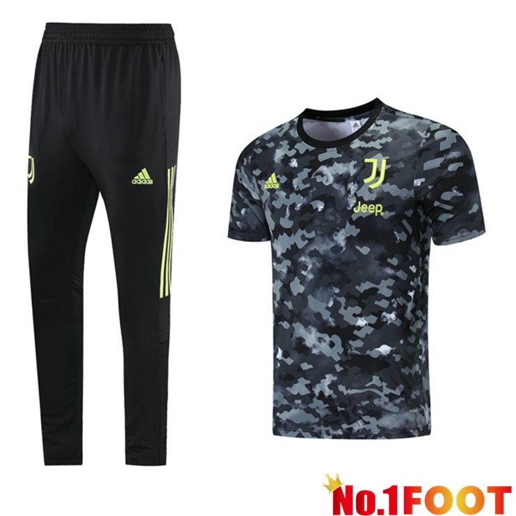 Juventus Training T Shirt + Pants Black 2021/2022