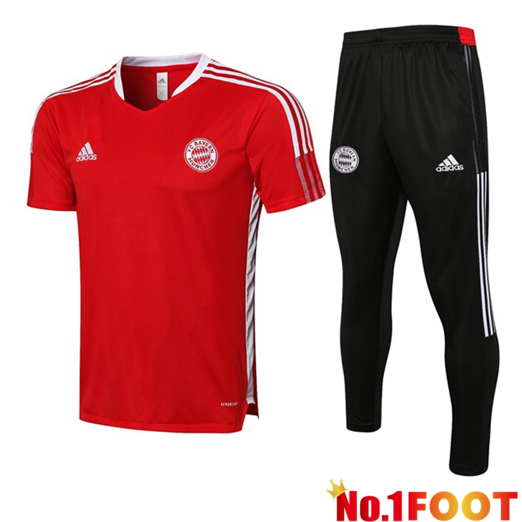 Bayern Munich Training T Shirt + Pants Red 2021/2022