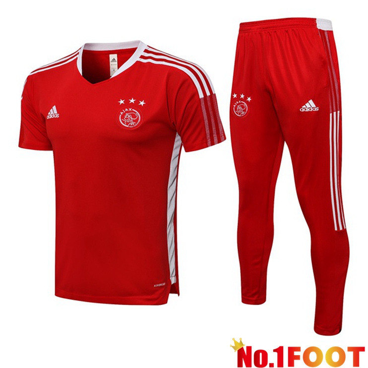 AFC Ajax Training T Shirt + Pants Red 2021/2022