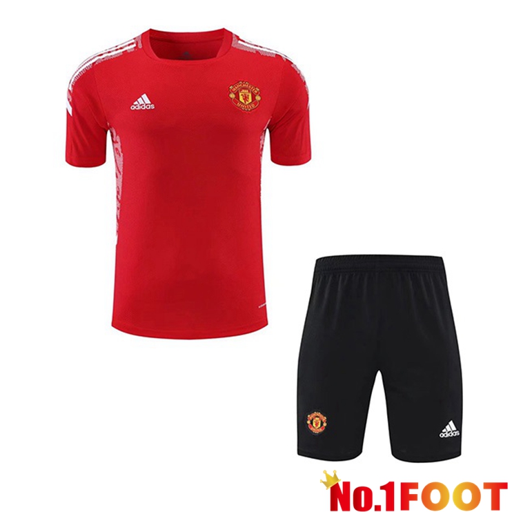 Manchester United Training T Shirt + Shorts Red 2021/2022