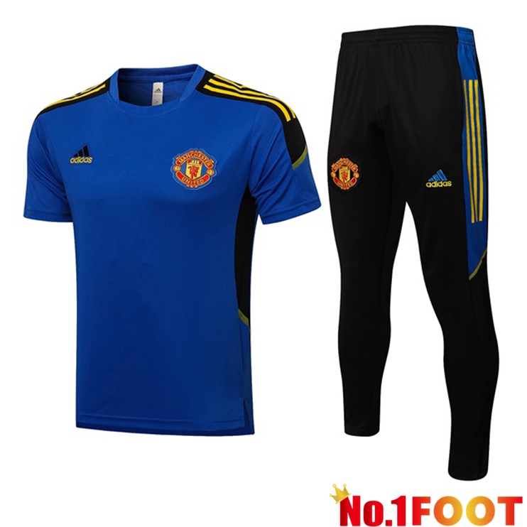 Manchester United Training T Shirt + Pants Blue 2021/2022