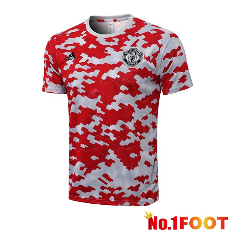 Manchester United Training T Shirt Red White 2021/2022