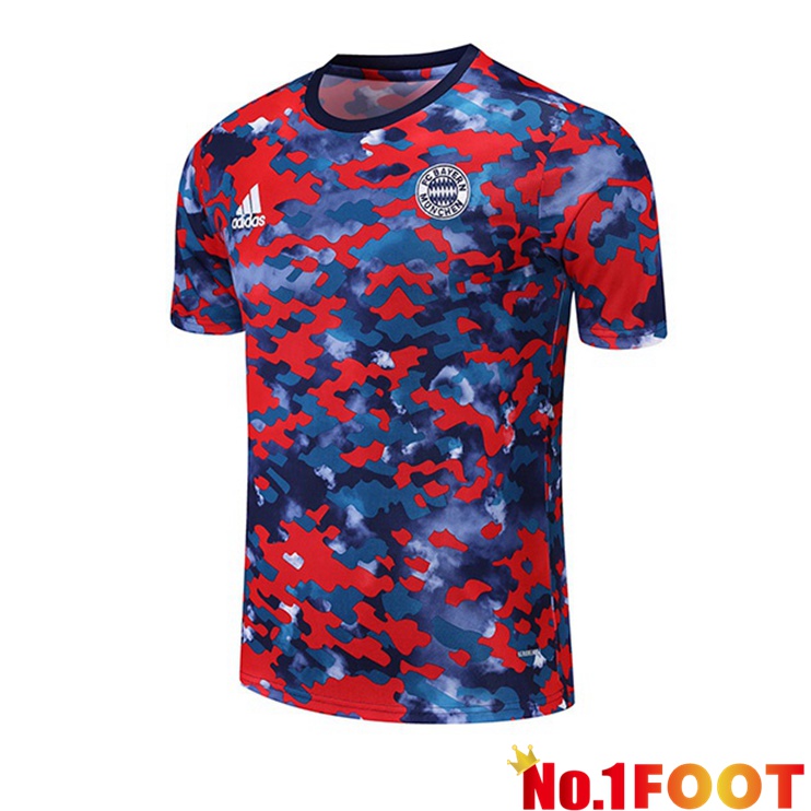 Bayern Munich Training T Shirt Red Blue 2021/2022