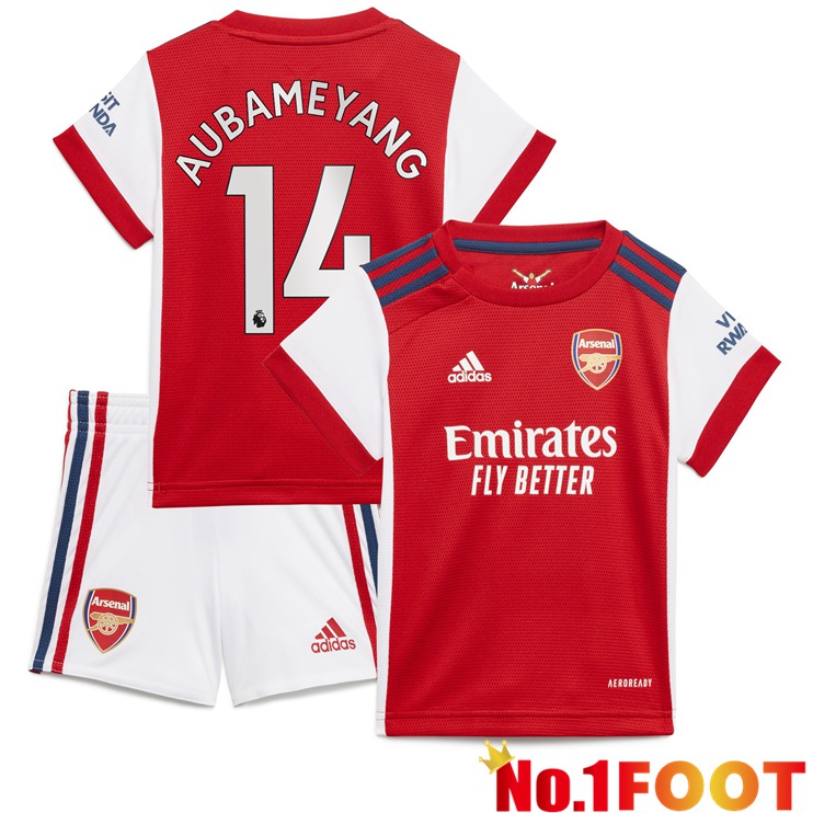 FC Arsenal (AUBAMEYANG 14) Kids Home Jersey Red/White 2021/2022