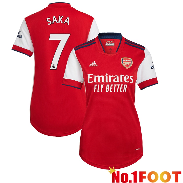 FC Arsenal (SAKA 7) Womens Home Jersey Red/White 2021/2022