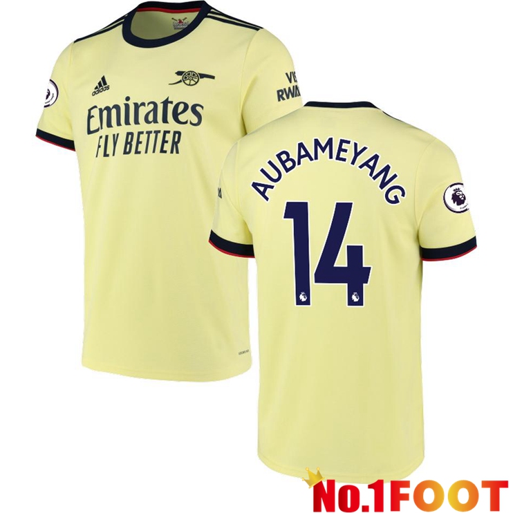 FC Arsenal (AUBAMEYANG 14) Away Jersey Yellow 2021/2022