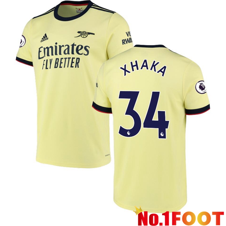 FC Arsenal (XHAKA 34) Away Jersey Yellow 2021/2022