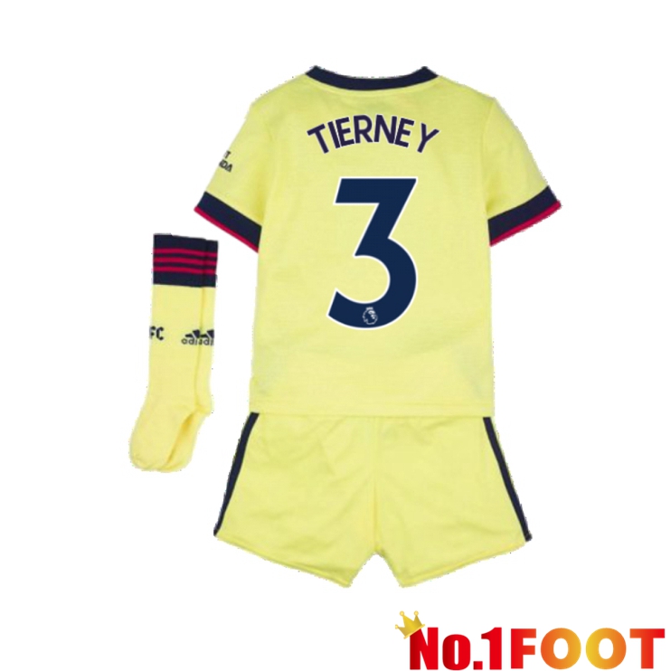 FC Arsenal (KIERAN TIERNEY 3) Kids Away Jersey Yellow 2021/2022