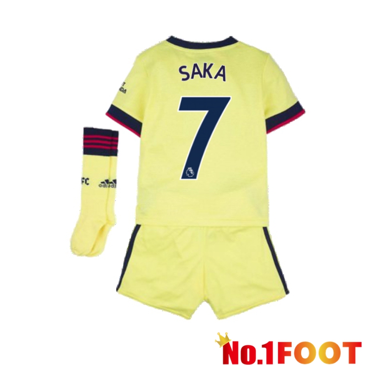 FC Arsenal (SAKA 7) Kids Away Jersey Yellow 2021/2022