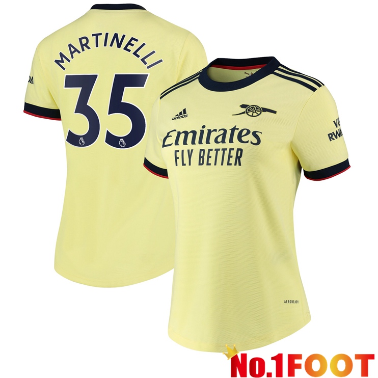 FC Arsenal (MARTINELLI 35) Womens Away Jersey Yellow 2021/2022