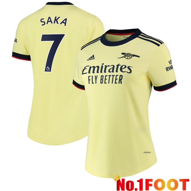 FC Arsenal (SAKA 7) Womens Away Jersey Yellow 2021/2022