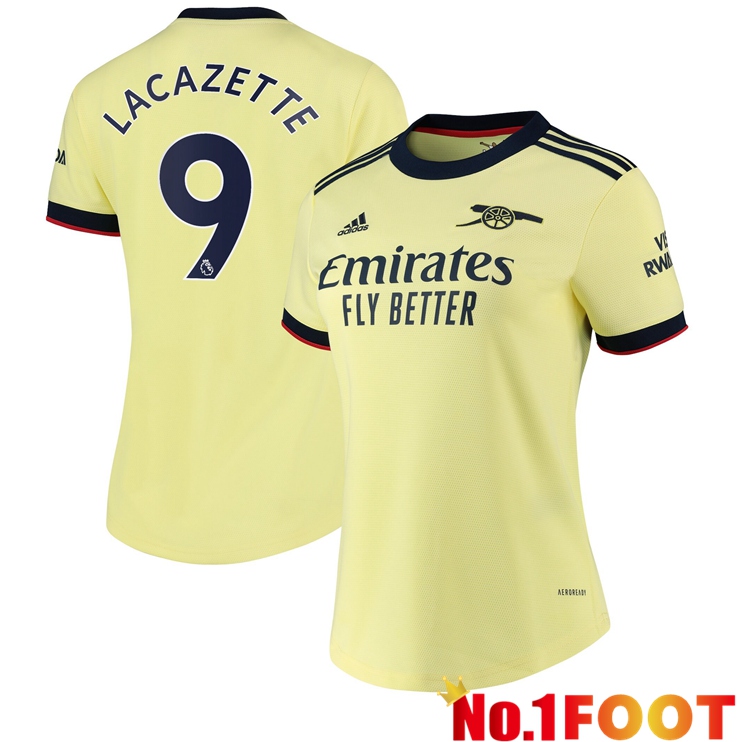 FC Arsenal (LACAZETTE 9) Womens Away Jersey Yellow 2021/2022