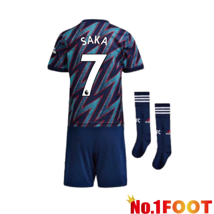 FC Arsenal (SAKA 7) Kids Third Jersey Blue 2021/2022