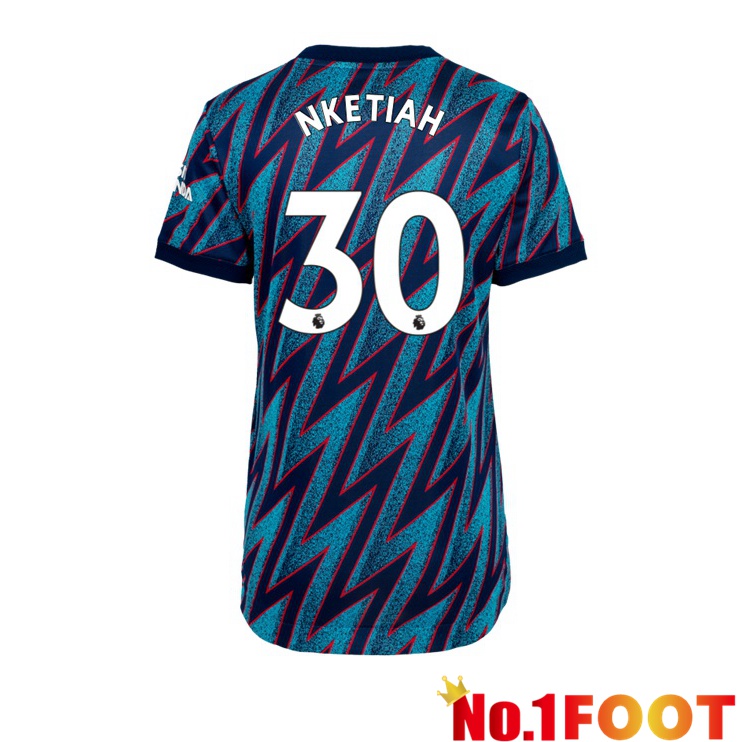 FC Arsenal (NKETIAH 30) Womens Third Jersey Blue 2021/2022