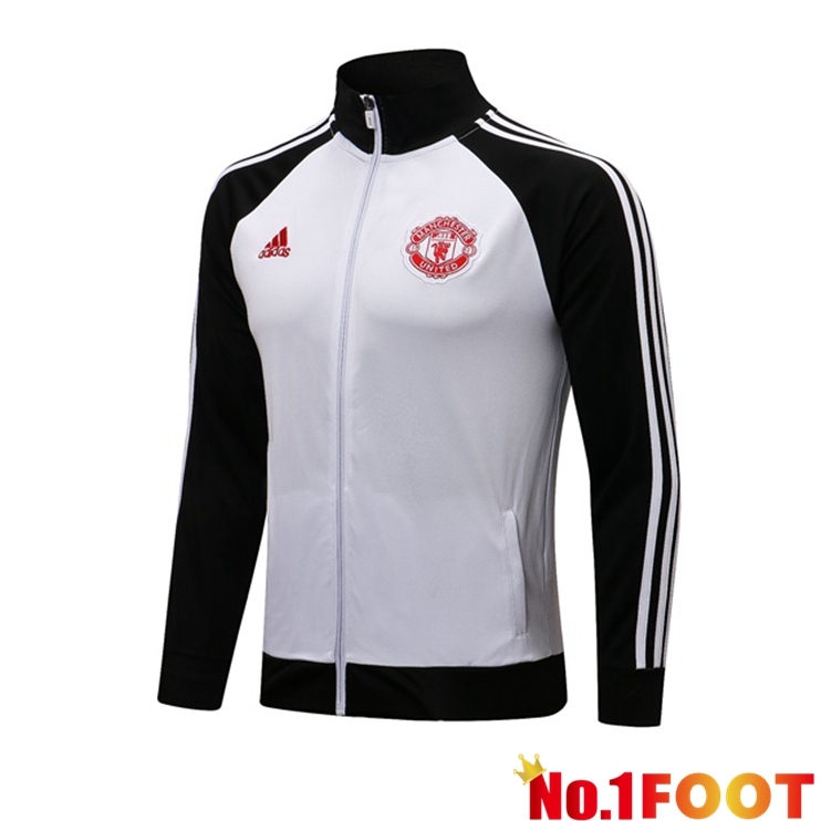 Manchester United Training Jacket White Black 2021/2022