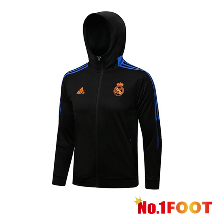 Real Madrid Training Jacket Hoodie Black 2021/2022