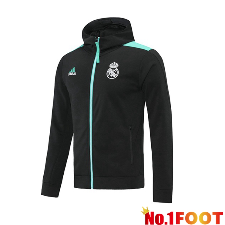 Real Madrid Training Jacket Hoodie Black 2021/2022