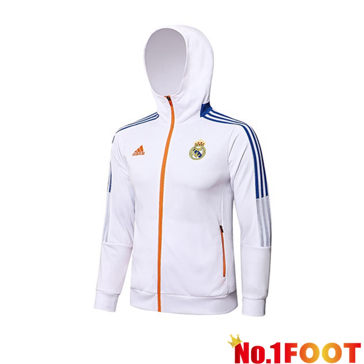 Real Madrid Training Jacket Hoodie White 2021/2022