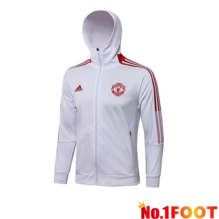 Manchester United Training Jacket Hoodie White 2021/2022