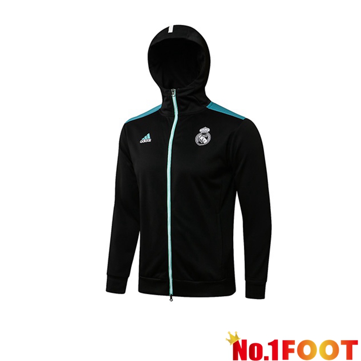 Real Madrid Training Jacket Hoodie Black 2021/2022