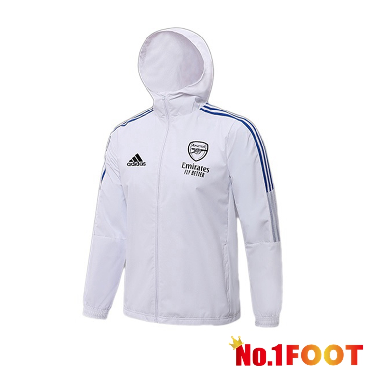 Arsenal Training Jacket Hoodie White 2021/2022