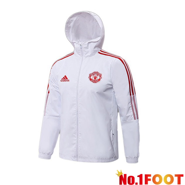 Manchester United Training Jacket Hoodie White 2021/2022