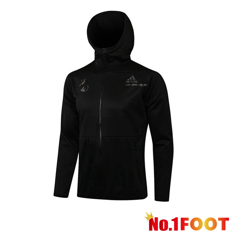 Real Madrid Training Jacket Hoodie Black 2021/2022